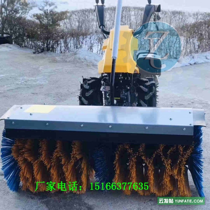 小型滚刷式扫雪机太给力了手扶式汽油抛雪机金尊多功能除雪机